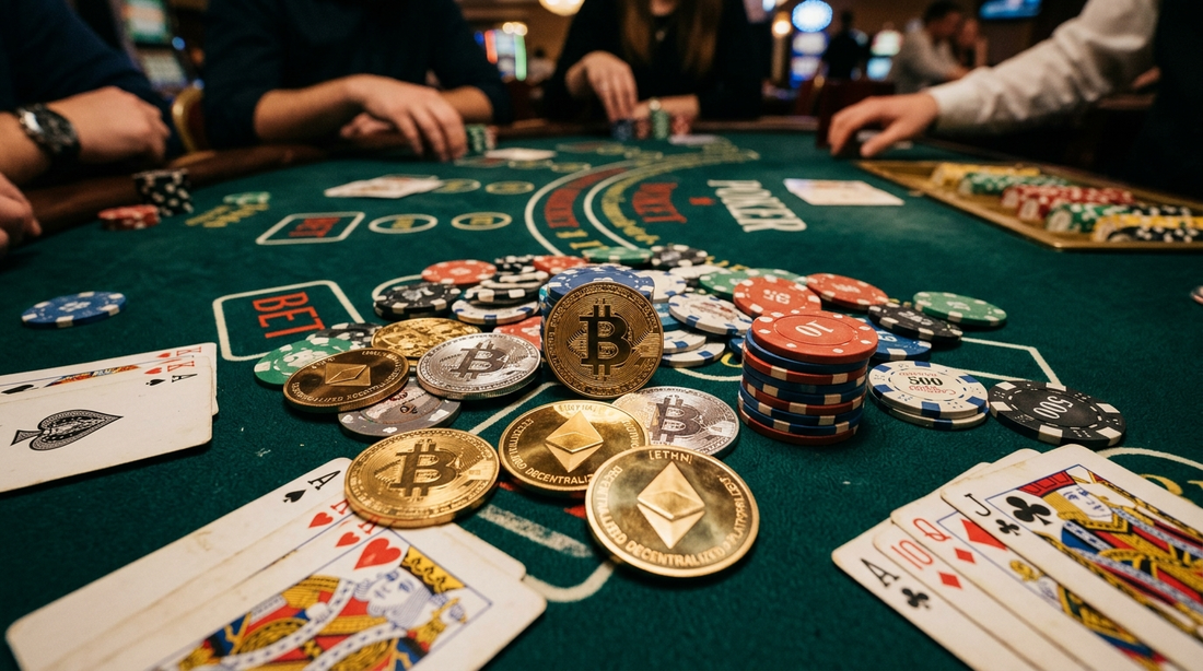 Bitcoin poker table — playing Texas Hold'em with cryptocurrency