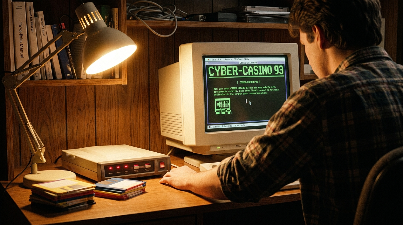 Early 1990s home computer — dawn of online casino gaming