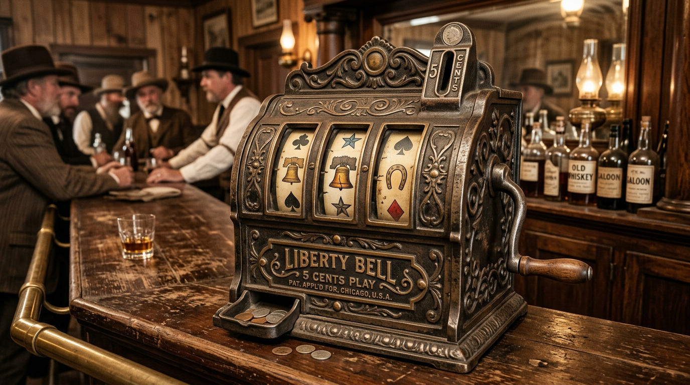 Charles Fey's Liberty Bell — the first mechanical slot machine, 1895