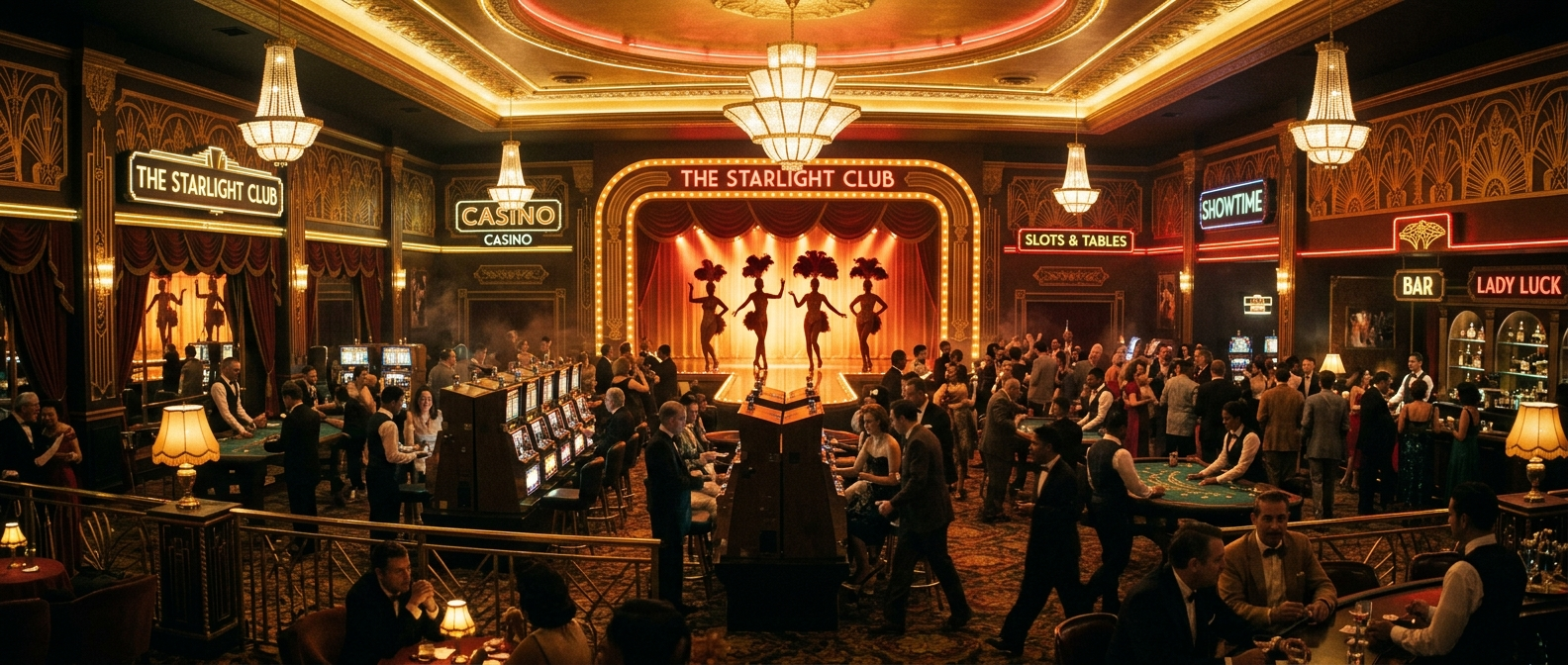 Vintage 1950s Las Vegas casino interior
