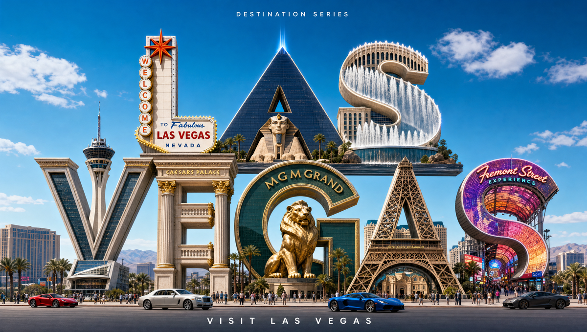 Las Vegas Casino 3D Typography Poster – Digital Download