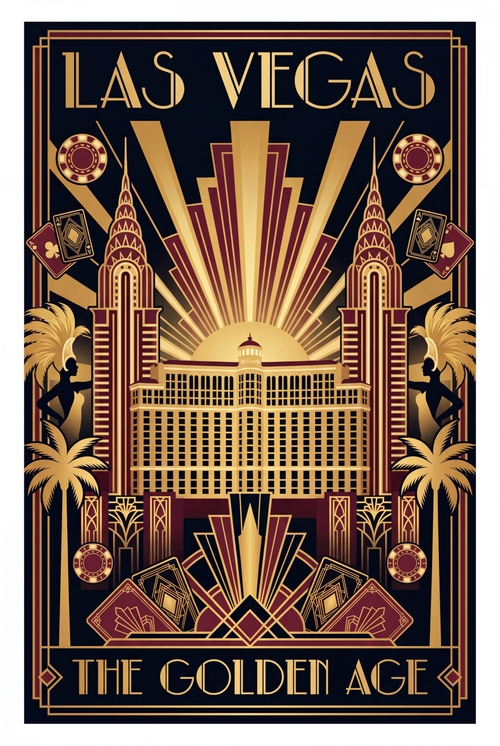 Las Vegas Art Deco Wall Art — Digital Download