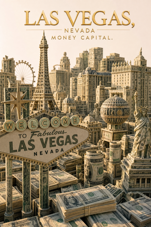 Las Vegas Built from Casino Money Poster — Digital Download