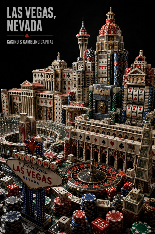 Las Vegas Built from Casino Products Poster — Digital Download