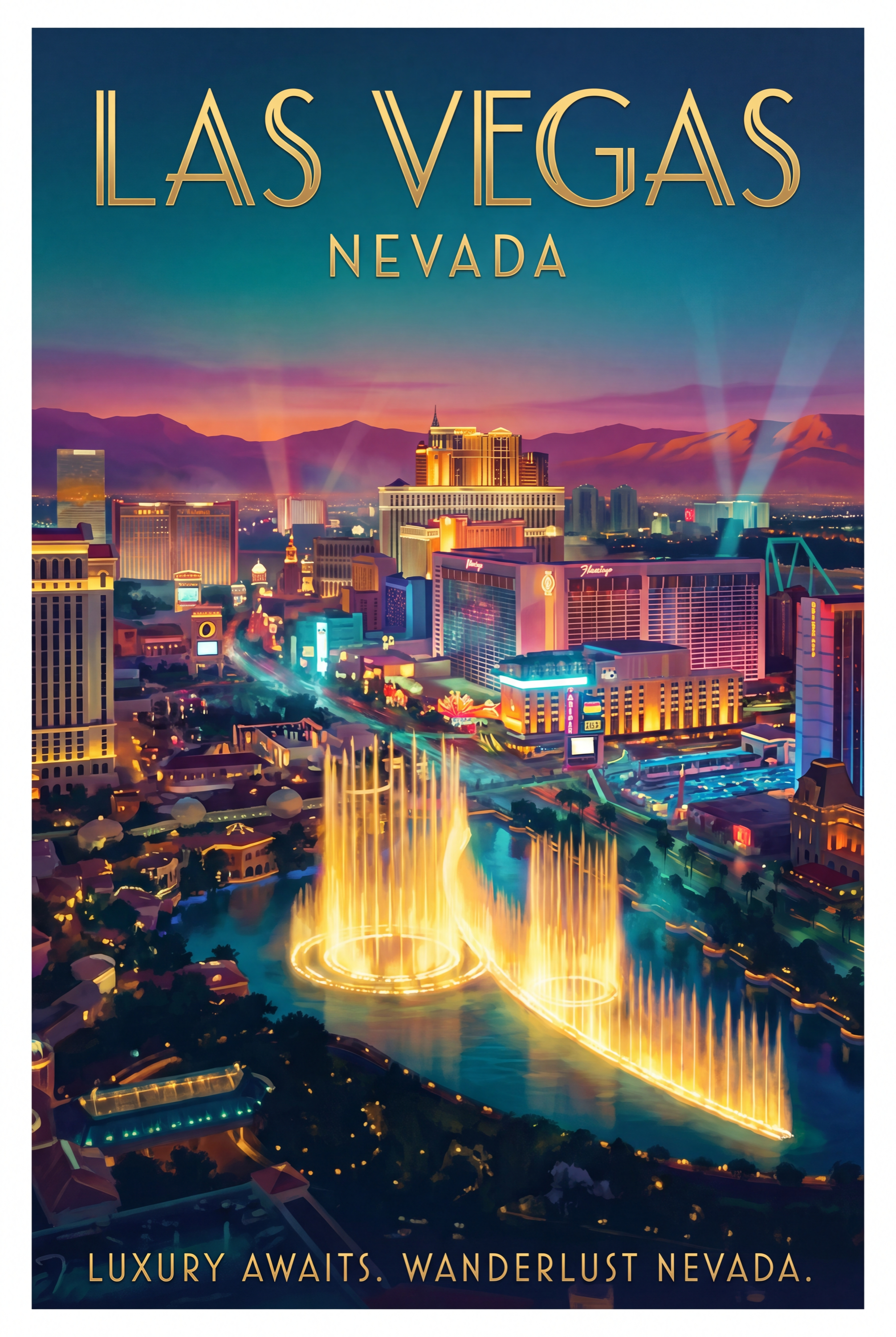 Las Vegas Cinematic Movie Poster — Digital Download