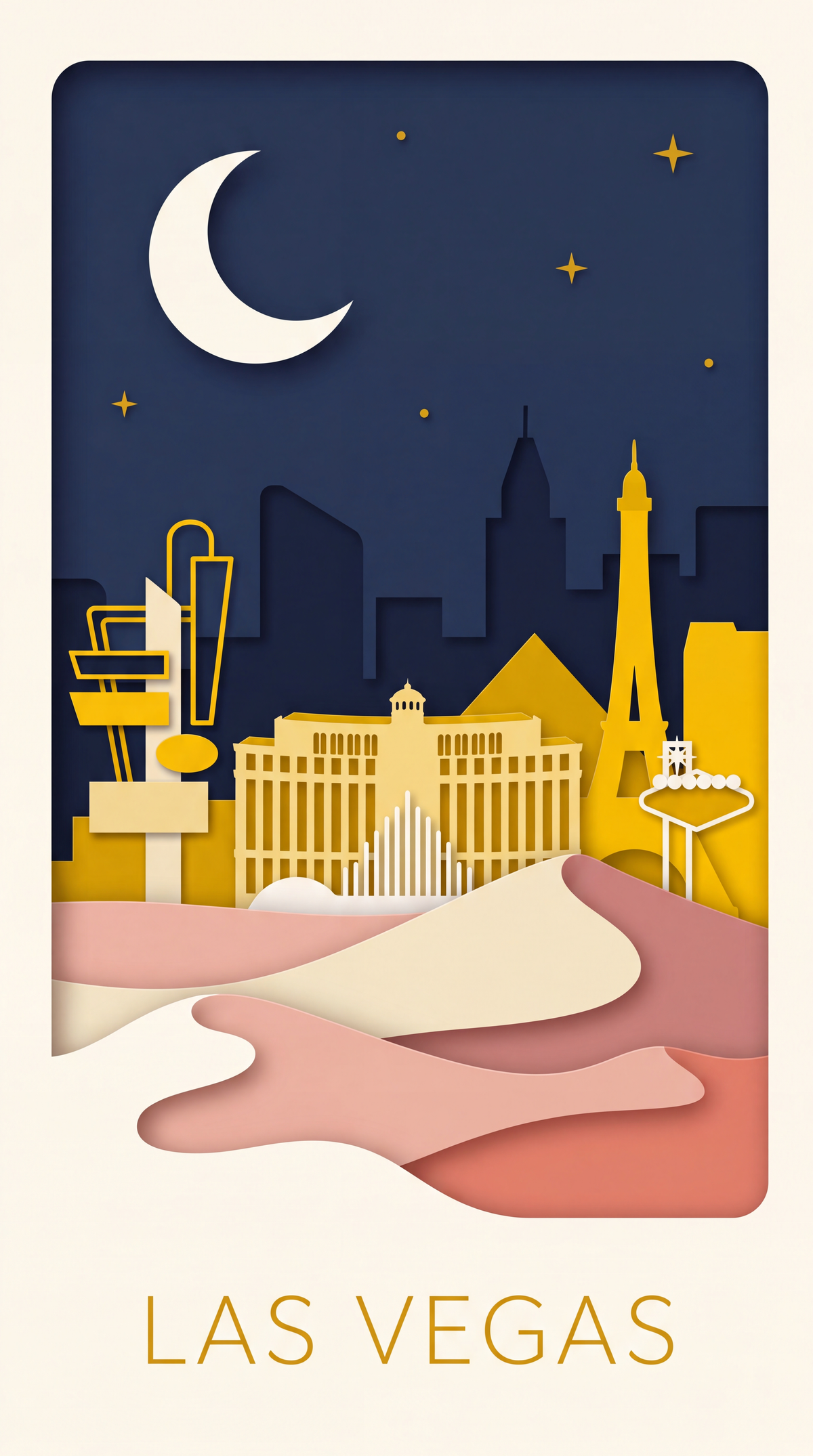Las Vegas Casino Cutout Editorial Poster – Digital Download