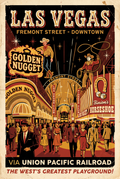 Las Vegas Fremont Street Vintage Poster — Digital Download