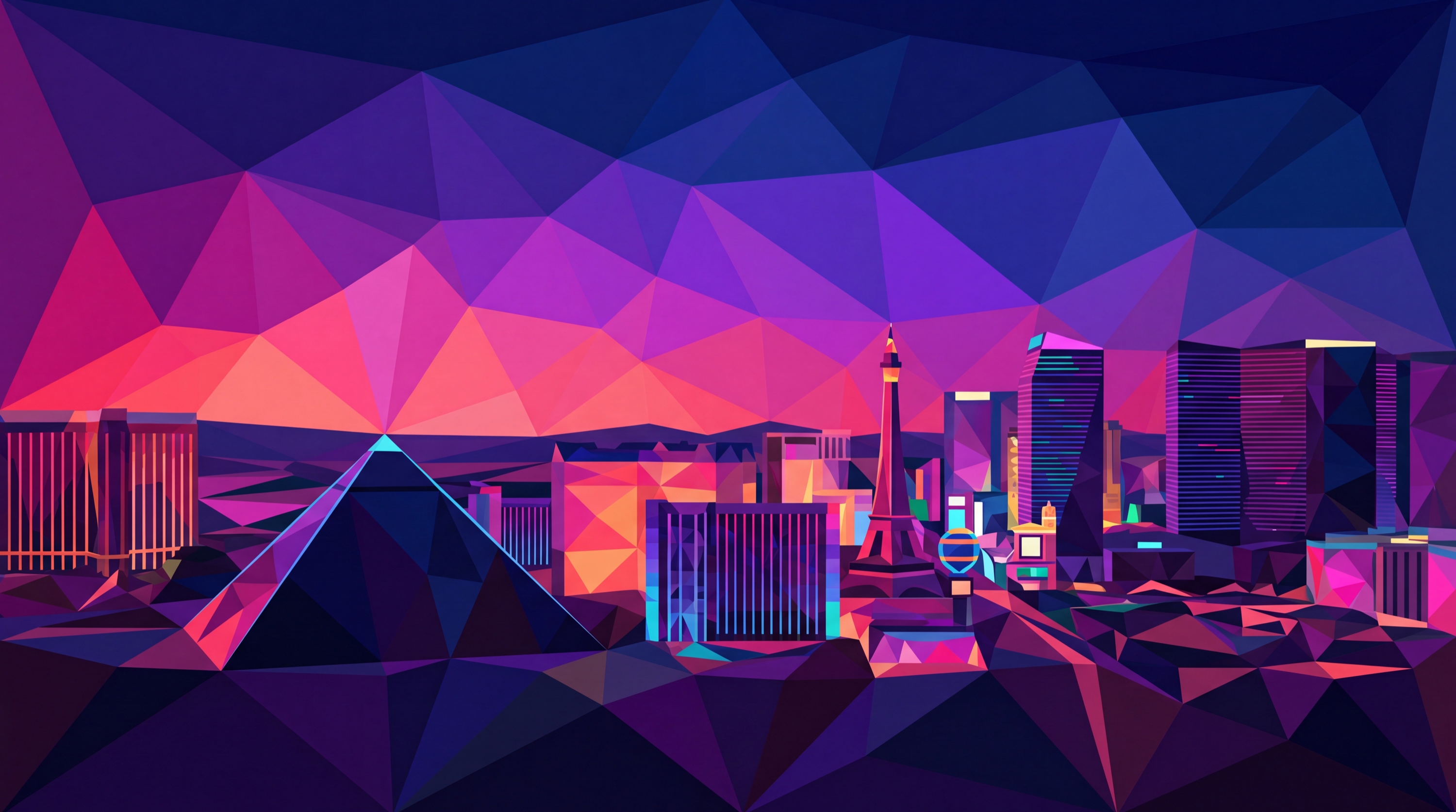 Las Vegas Geometric Skyline Poster — Digital Download