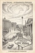 Las Vegas Graphite Sketch Poster — Digital Download