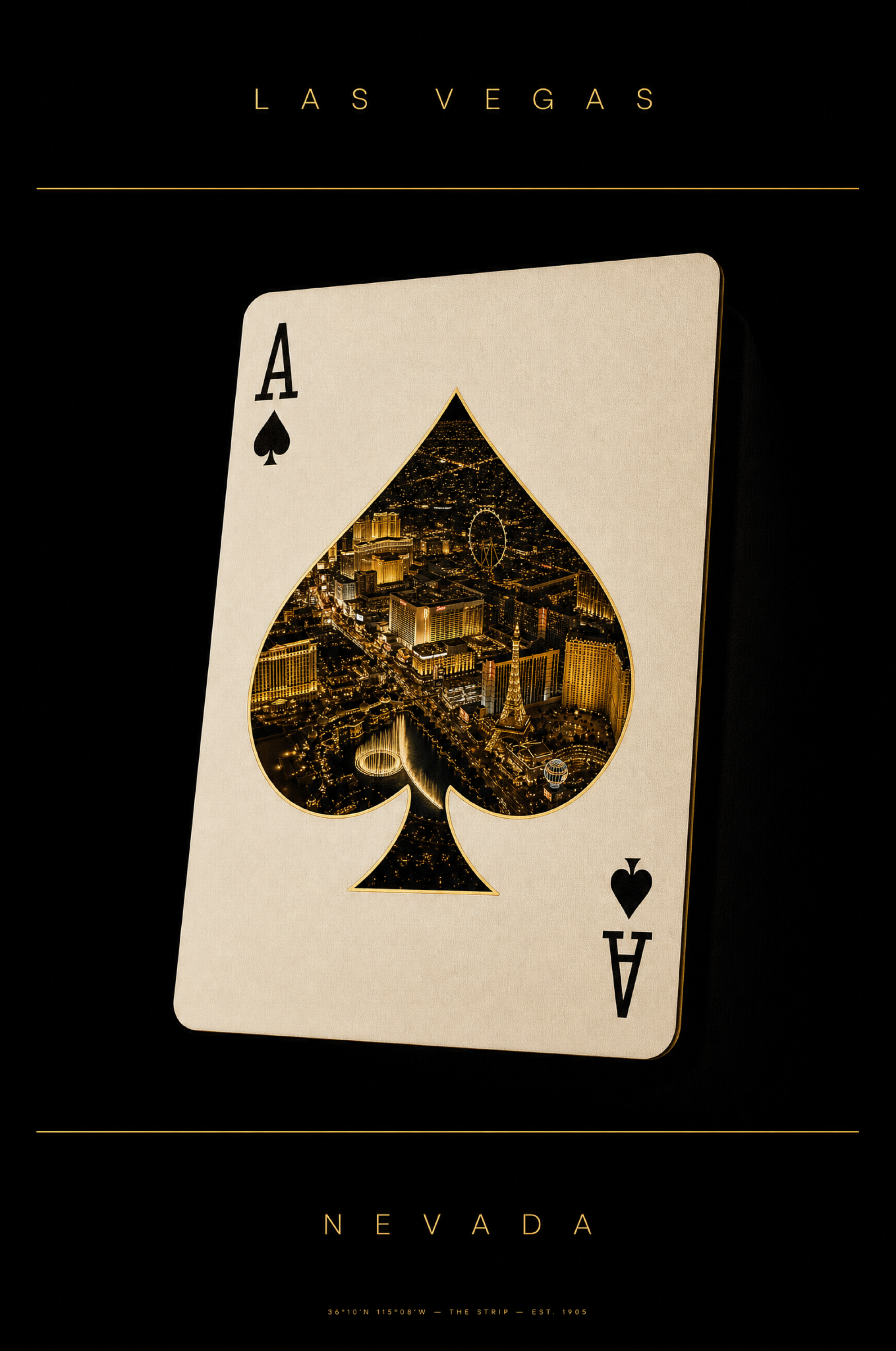Las Vegas Masterpiece Ace Luxury Poster — Digital Download