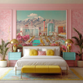 Pastel Las Vegas Bedroom Wallpaper Poster
