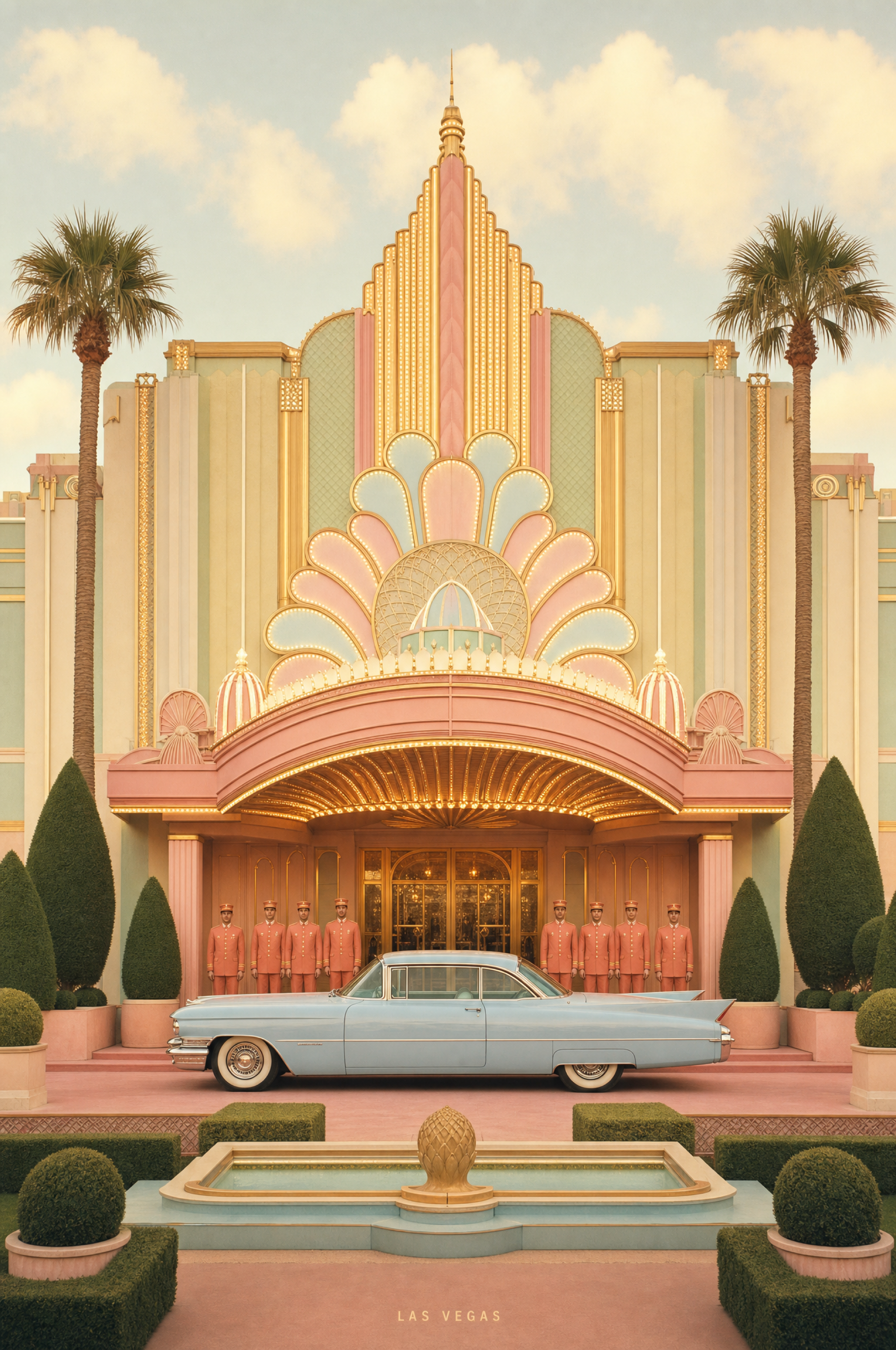 Las Vegas Pastel Symmetry Clean Poster