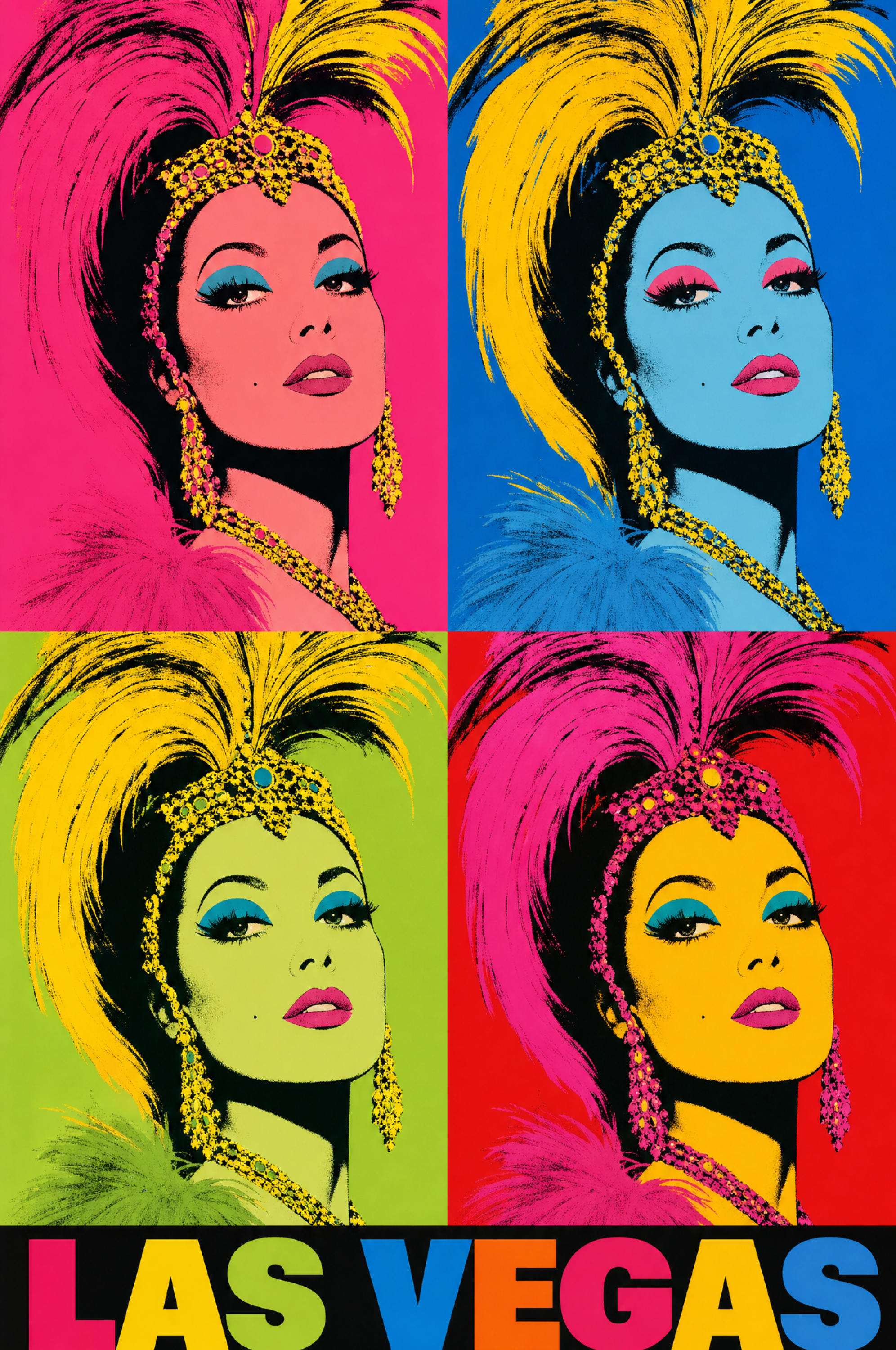 Las Vegas Pinup Andy Warhol Style Poster — Digital Download
