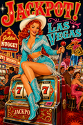Las Vegas Pinup Cowgirl Poster — Digital Download