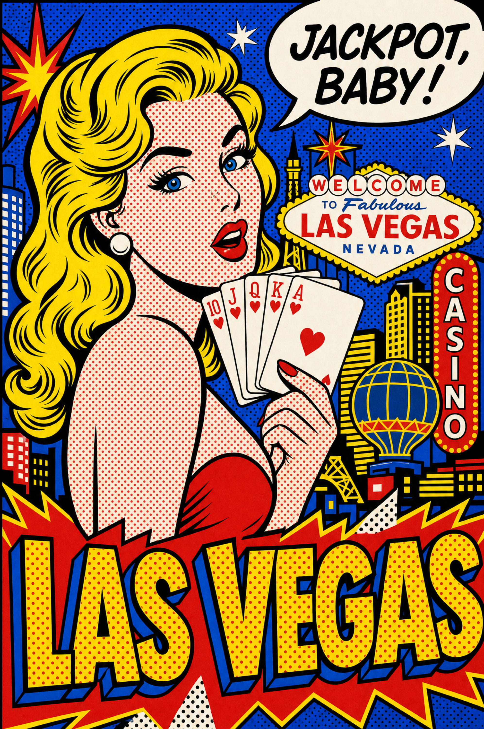 Las Vegas Pinup Pop Art Poster