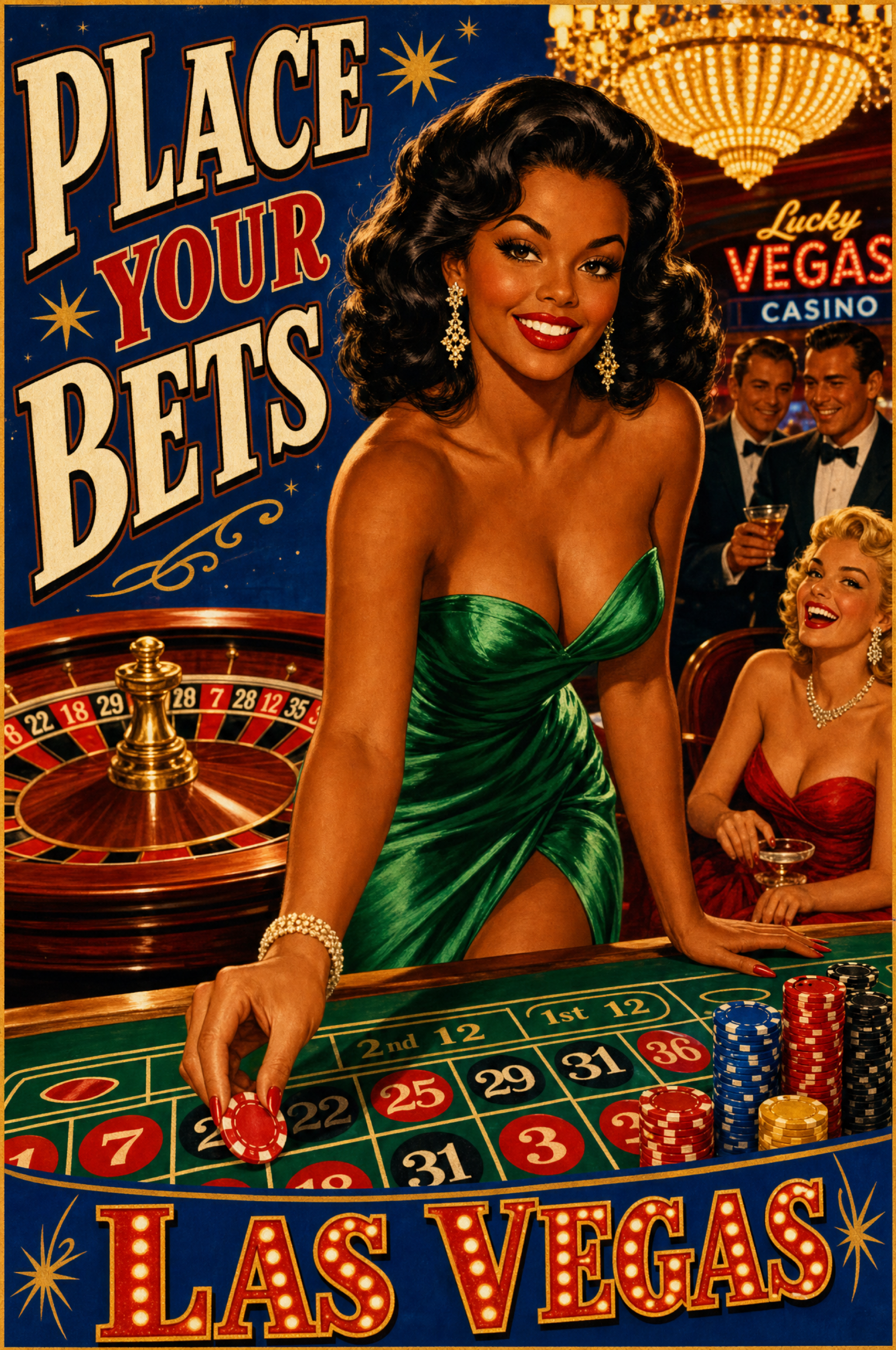 Las Vegas Pinup Roulette Poster
