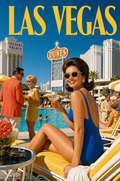 Las Vegas Pinup Slim Aarons Style Poster