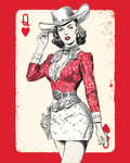 Las Vegas Queen of Hearts Cowgirl Poster