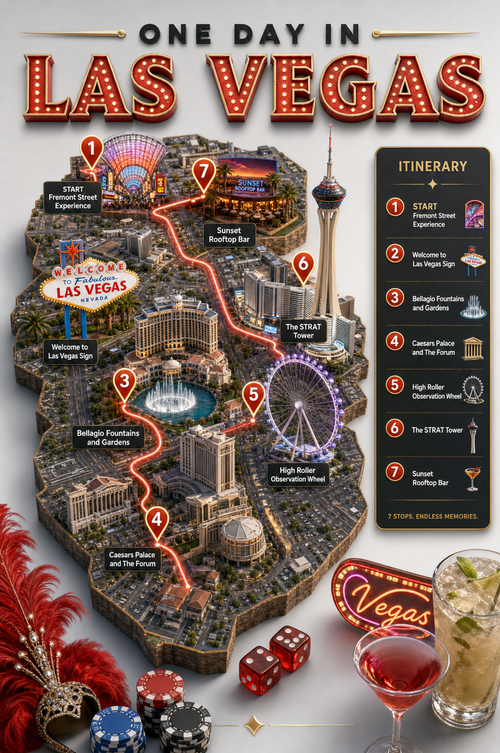Las Vegas Route Infographic Poster