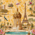 Las Vegas Toile Flamingo Poster