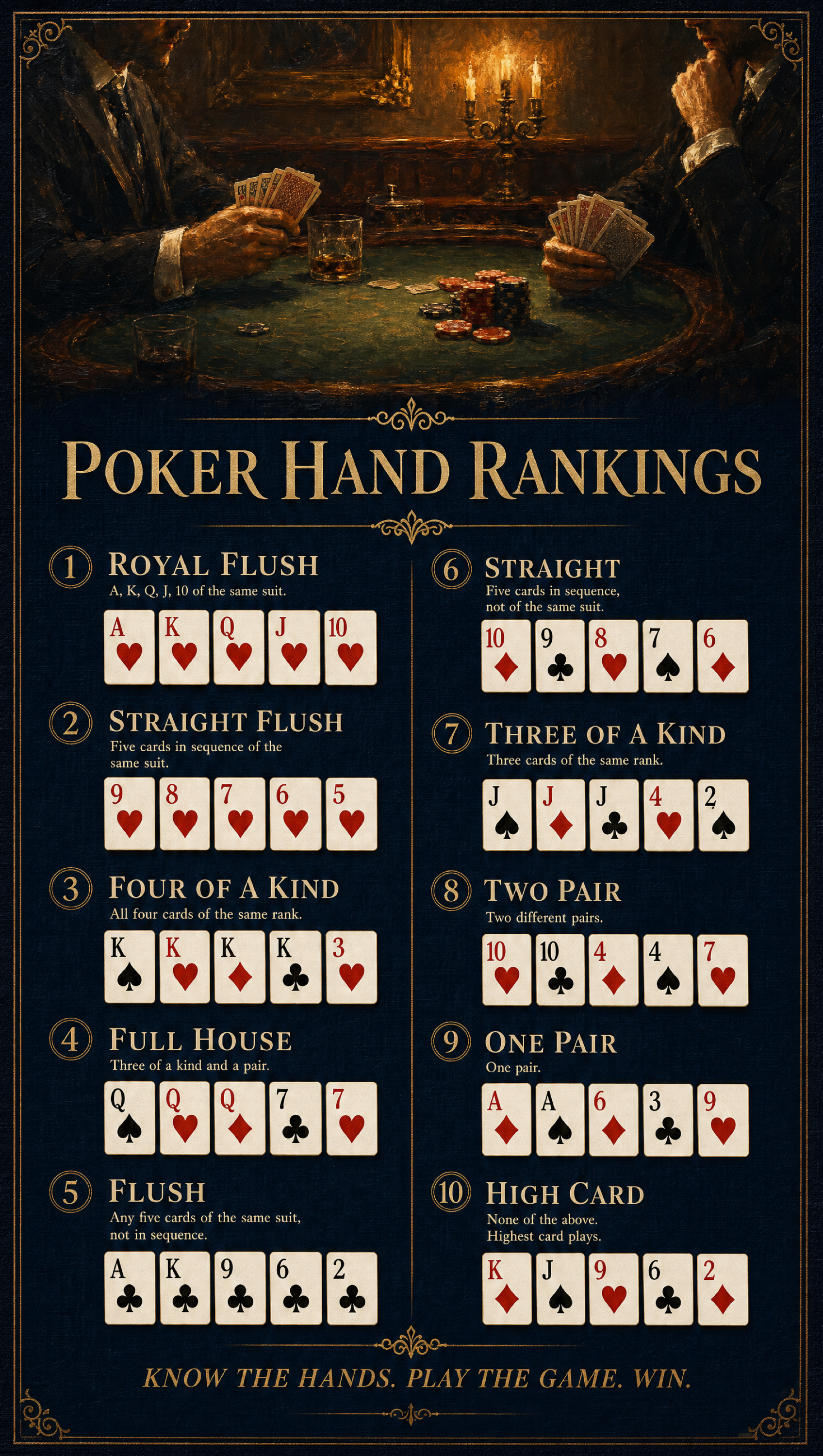 Poker Hand Rankings – Fine Art | Printable Cheat Sheet