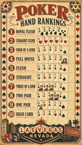 Poker Hands Order – Vintage 1950s | Printable Cheat Sheet